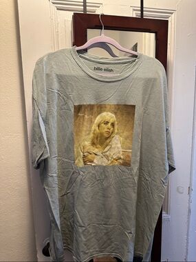 Billie Eilish Sage Green Graphic Short Sleeve Tee